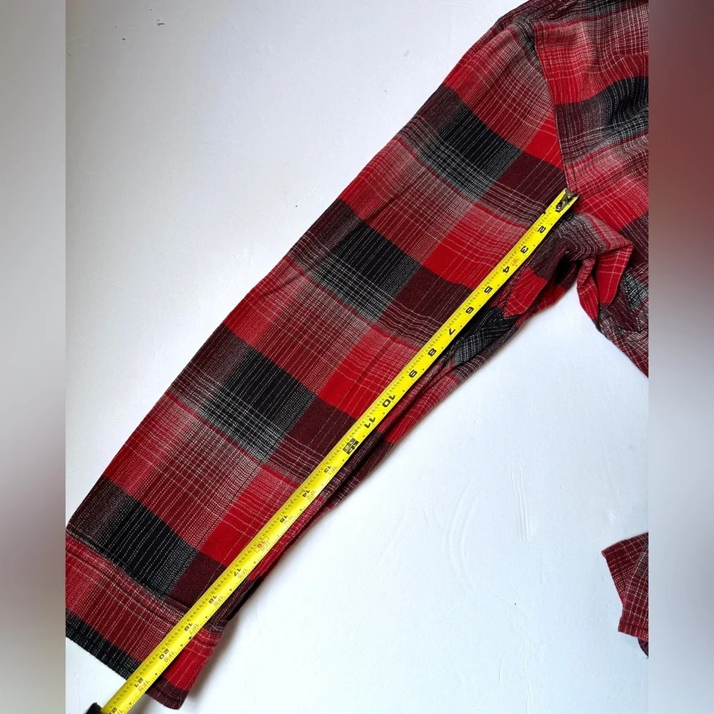 The North Face Men’s Red Flannel Shirt Sz Black &‎ Red Large Long Sleeve